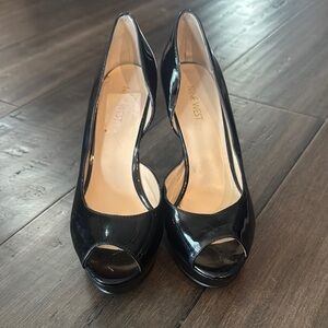 Nine West Black Stiletto Peep-Toe Heels